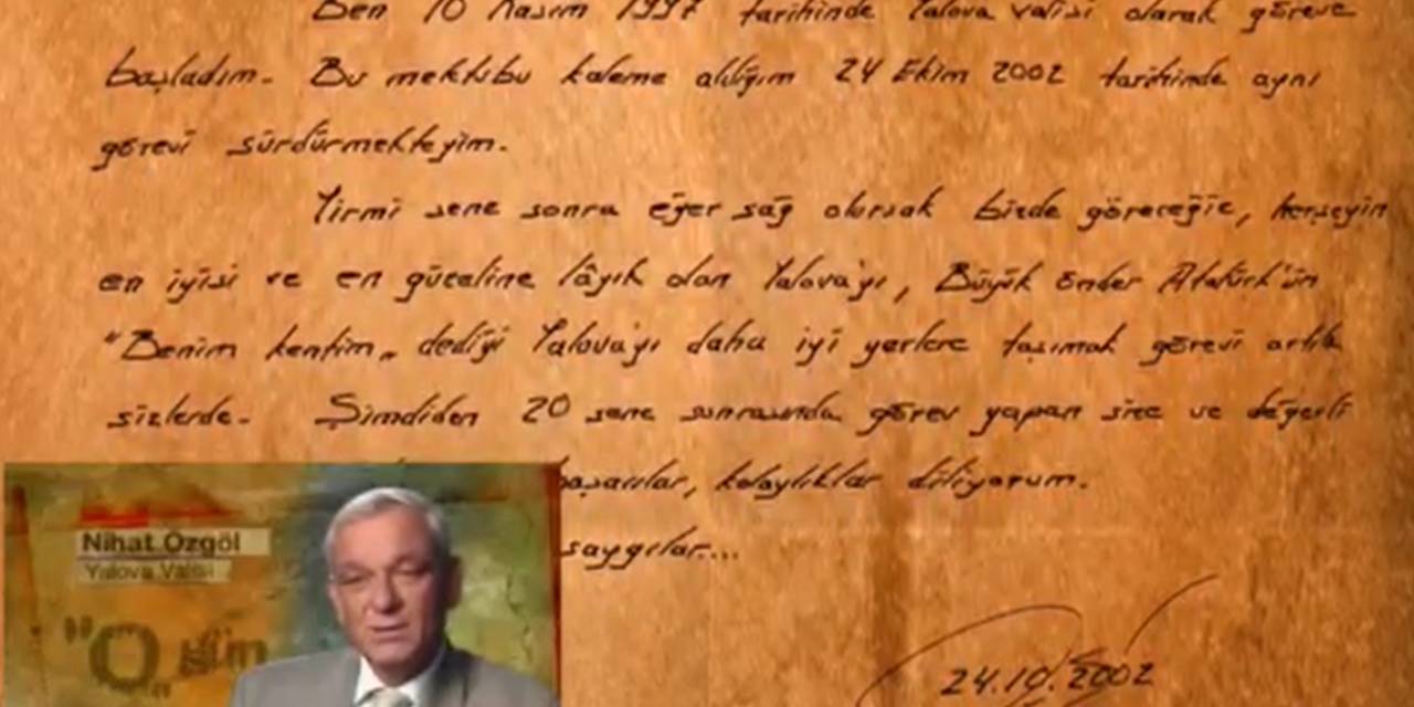 Eski Validen Mevcut Valiye 21 Yıl Sonra Ulaştırılan 100. Yıl Mektubu