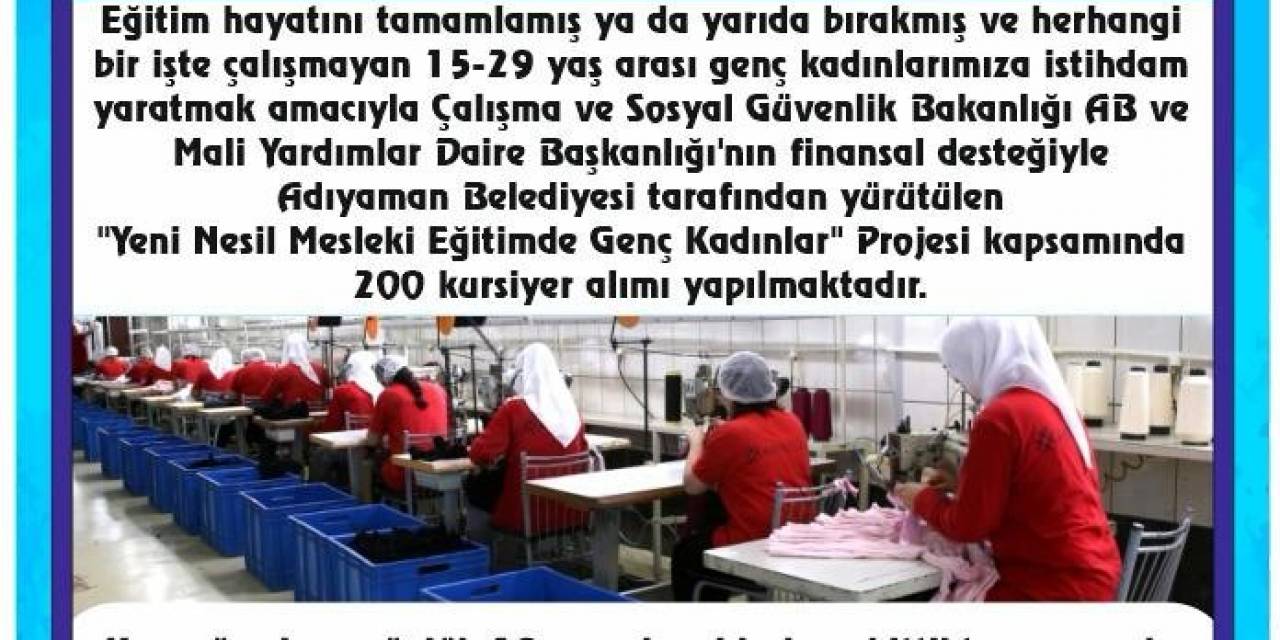 “Yeni Nesil Mesleki Eğitimde Genç Kadınlar” Projesi Başladı