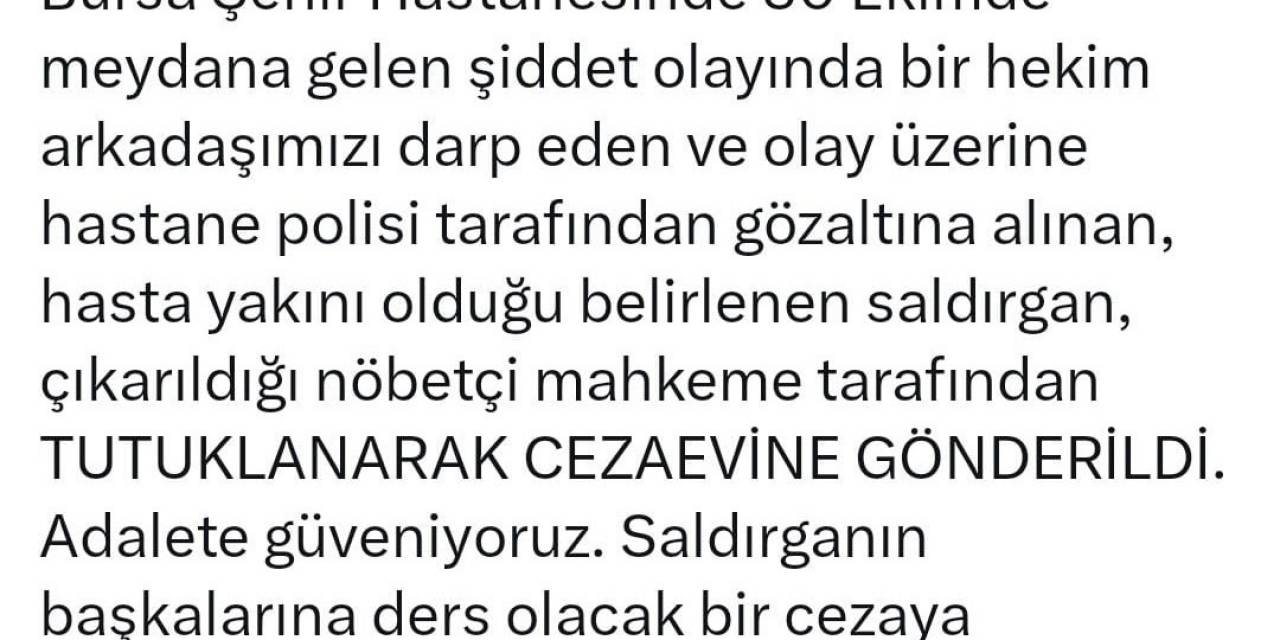 Sağlık Bakanı Koca: "Bursa’da Hekimi Darbeden Kişi Tutuklandı"