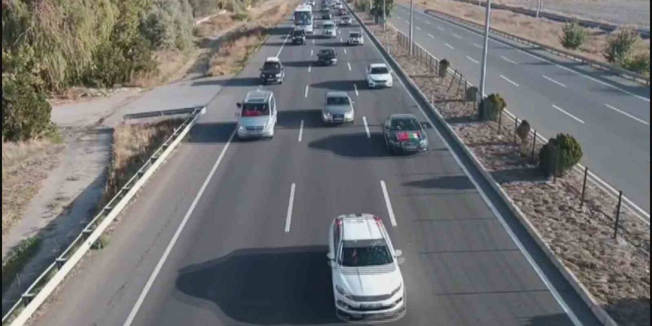 Filistin İçin Özgürlük Konvoyu Kayseri’den İncirlik’e Hareket Etti