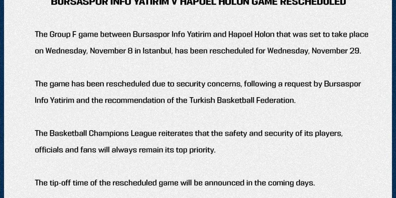 Bursaspor’un İsrail Ekibi İle Oynayacağı Maç Ertelendi