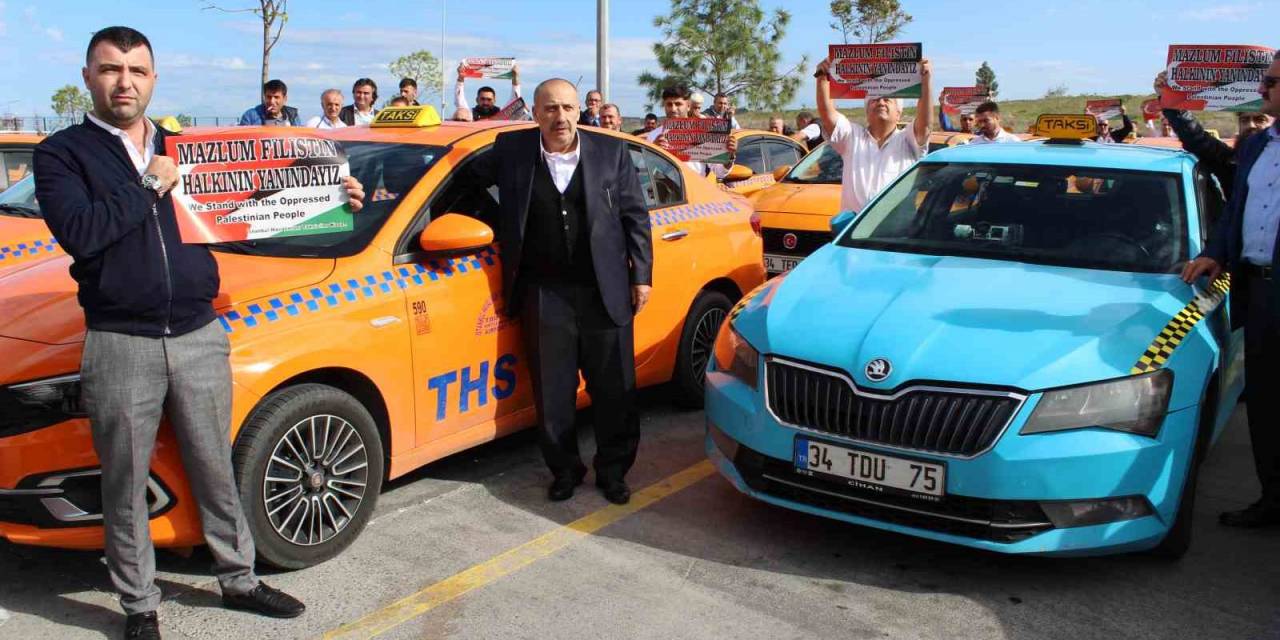 İstanbul Havalimanı Taksicilerinden Filistin’e Destek