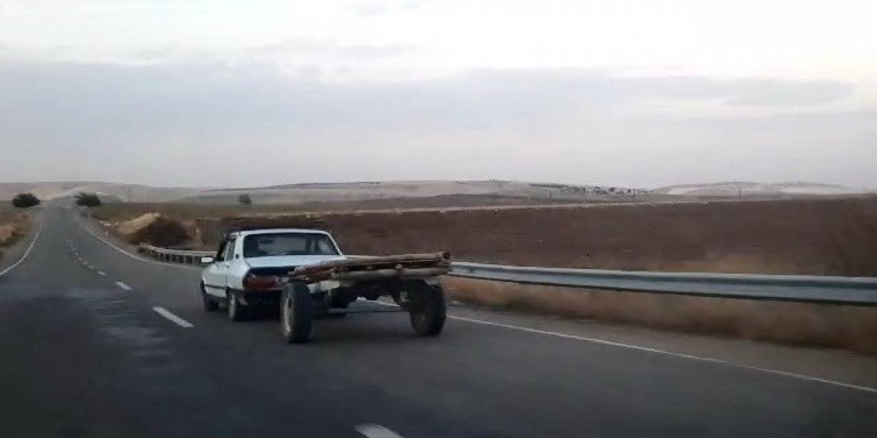 Adıyaman’da İlginç Görüntü: Otomobil At Arabasını Çekti