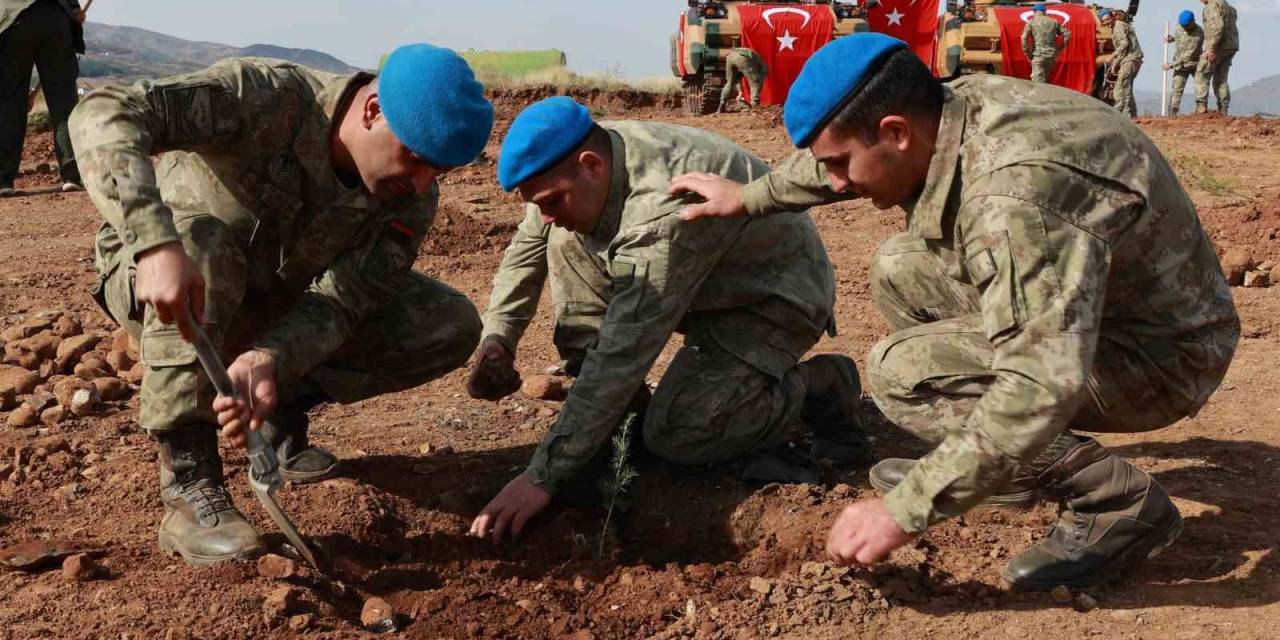 Bingöl’de Mehmetçik, Türkiye Yüzyılında Bin 500 Fidan Dikti