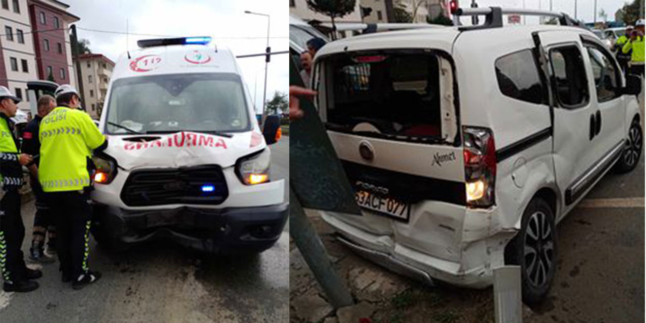 Rize'de ambulans ile otomobilin çarpıştığı kazada 6 kişi yaralandı