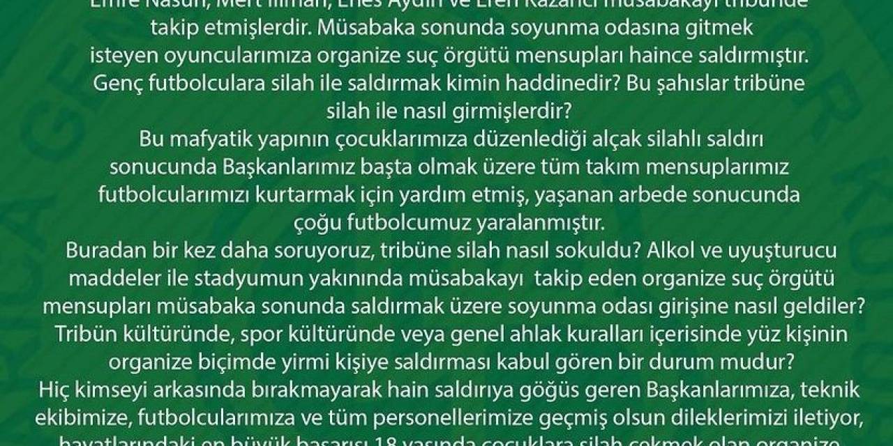 Tribüne Silah Sokulduğu İddiası