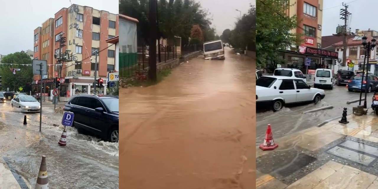 Milas’ta Şiddetli Yağış Hayatı Felç Etti