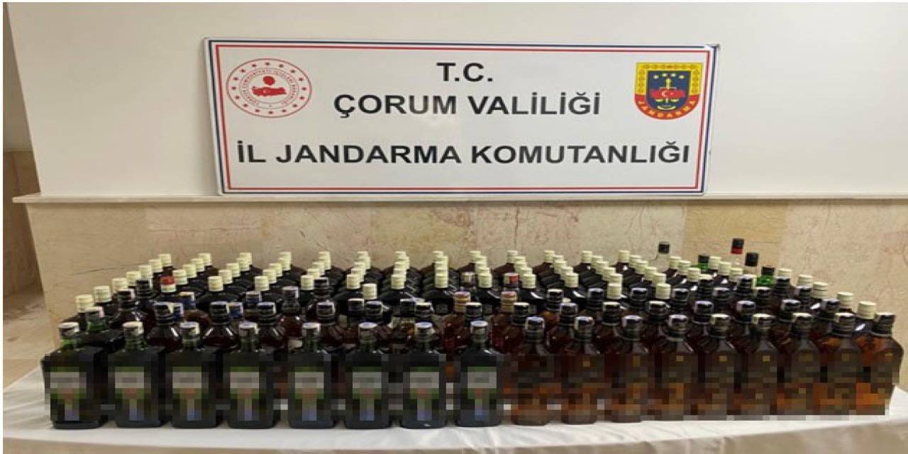 Çorum’da 59 Şişe Kaçak İçki Ele Geçirildi