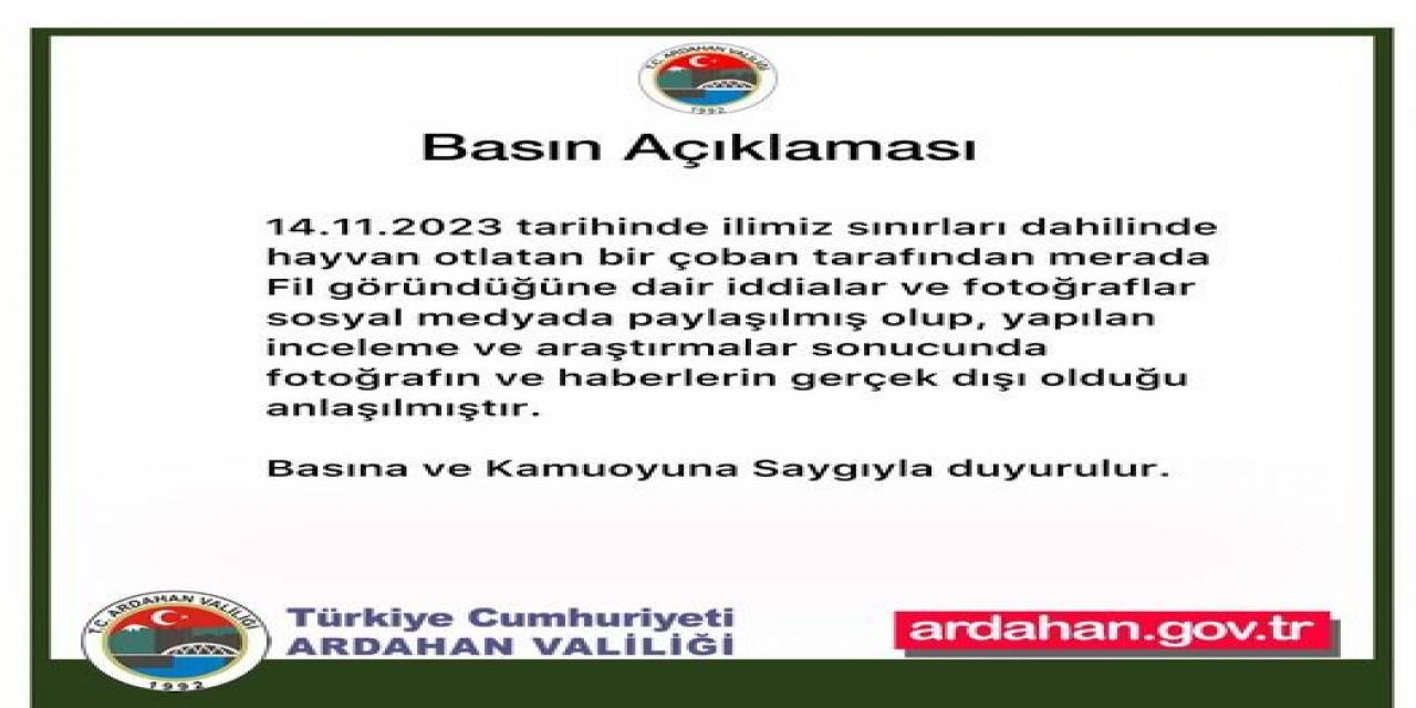 Ardahan’da "Fil" Alarmı