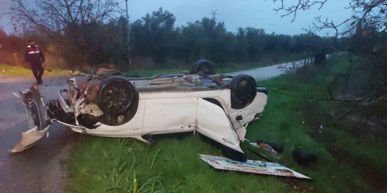 Bursa’da Otomobil Takla Attı 1 Yaralı