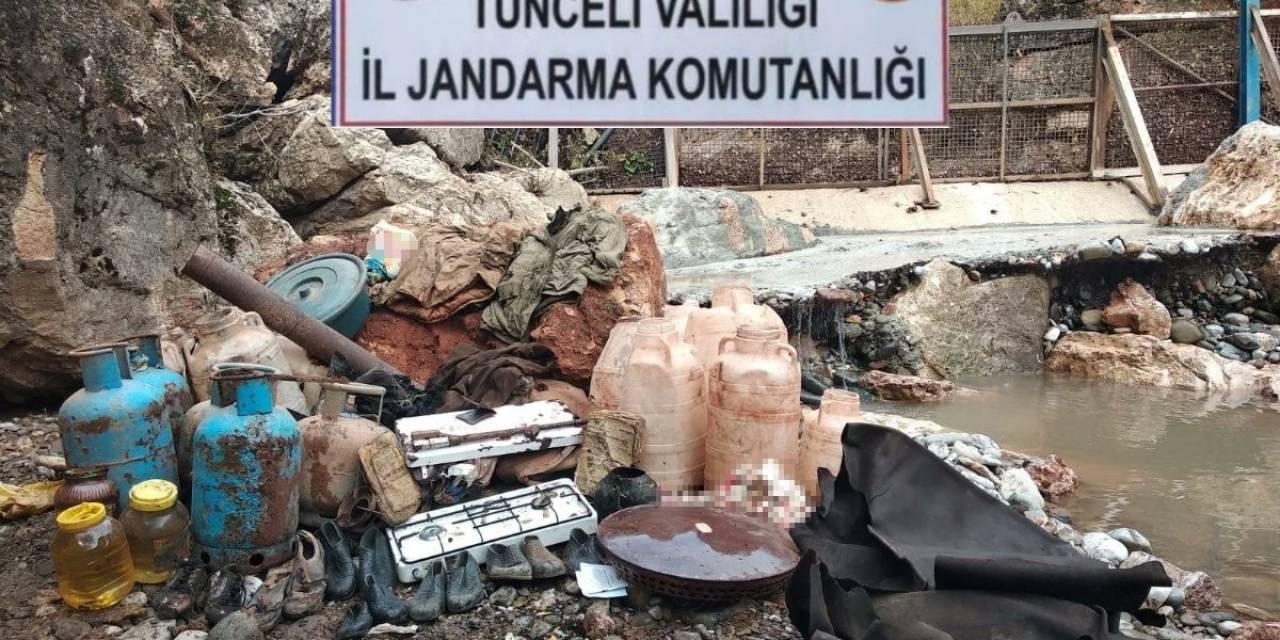 Tunceli’de Mağara İçinde Malzeme Ele Geçirildi