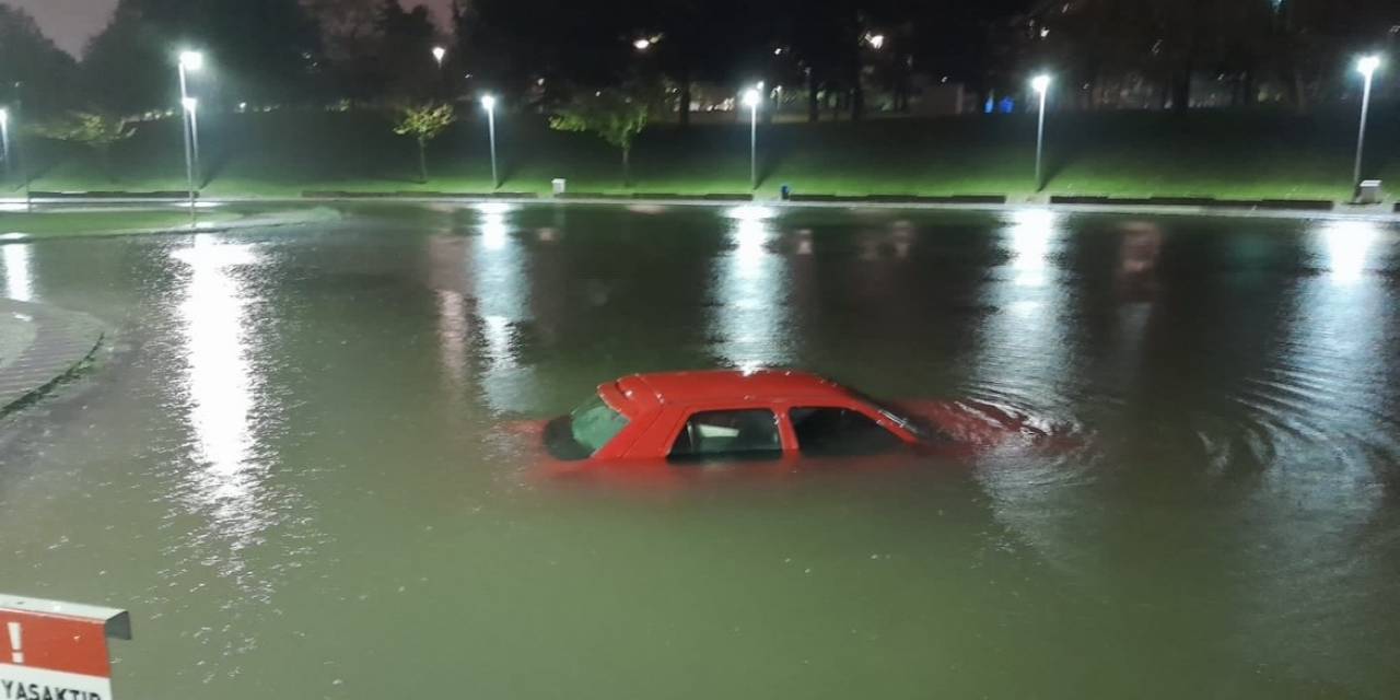 Park Halindeki Aracını Çıkarmak İsterken Gölete Düştü