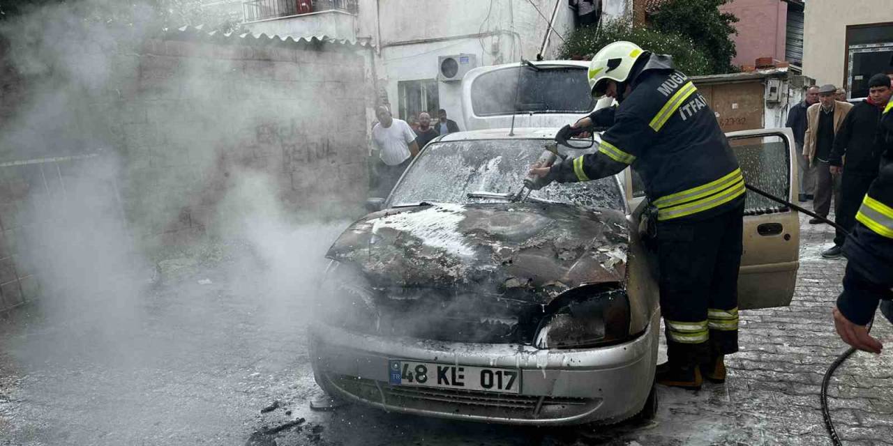 Milas’ta Lpg’li Araç Yangını Panikletti
