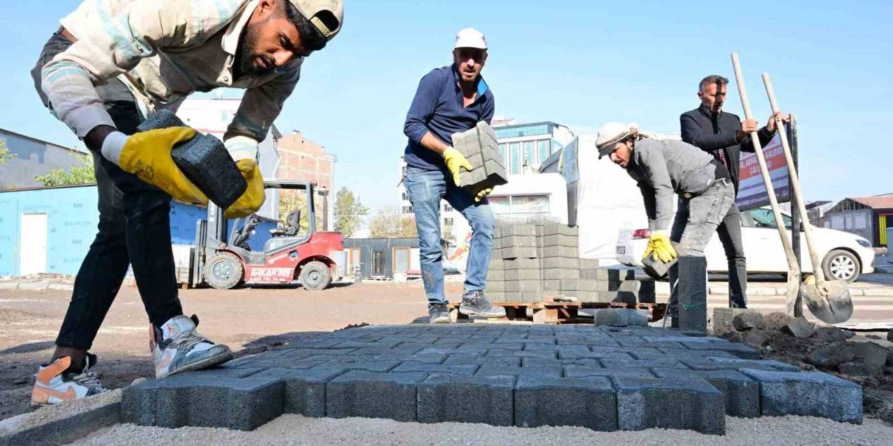 Aslanbey Mahallesi’nde Kaldırım Çalışması