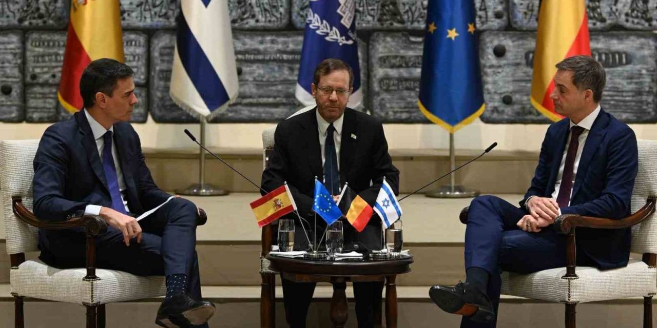 İspanya Başbakanı Sanchez Ve Belçika Başbakanı De Croo, İsrail Cumhurbaşkanı Herzog İle Görüştü