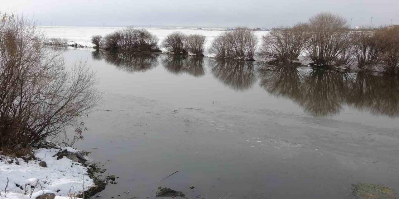 Ardahan’da Kura Nehri’nin Yüzeyi Kısmen Dondu