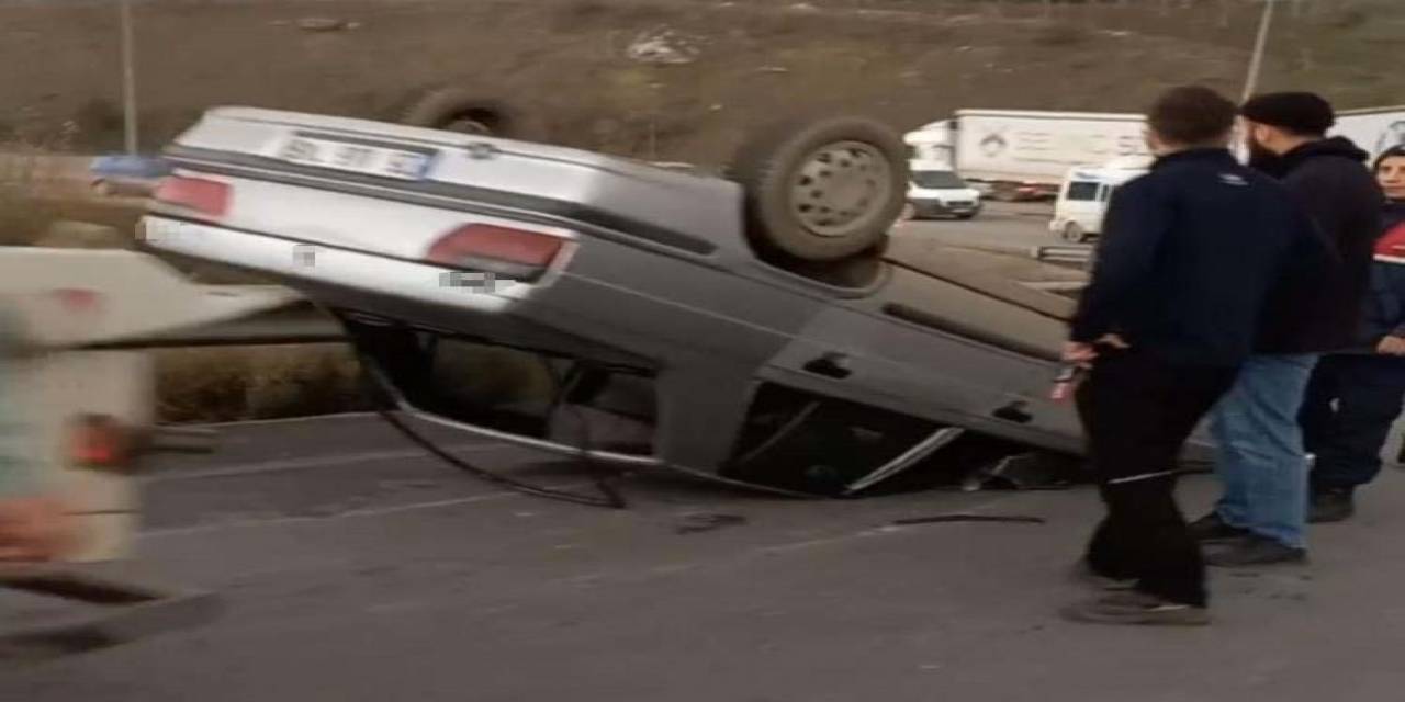 Bursa’da Kontrolden Çıkan Otomobil Takla Attı: 1 Yaralı