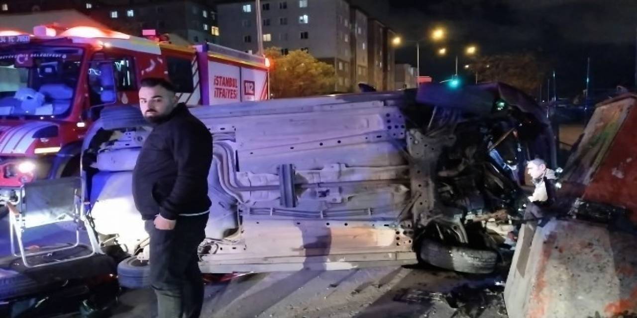 Ümraniye’de Alkollü Sürücünün Kullandığı Araç Takla Atarak Durabildi