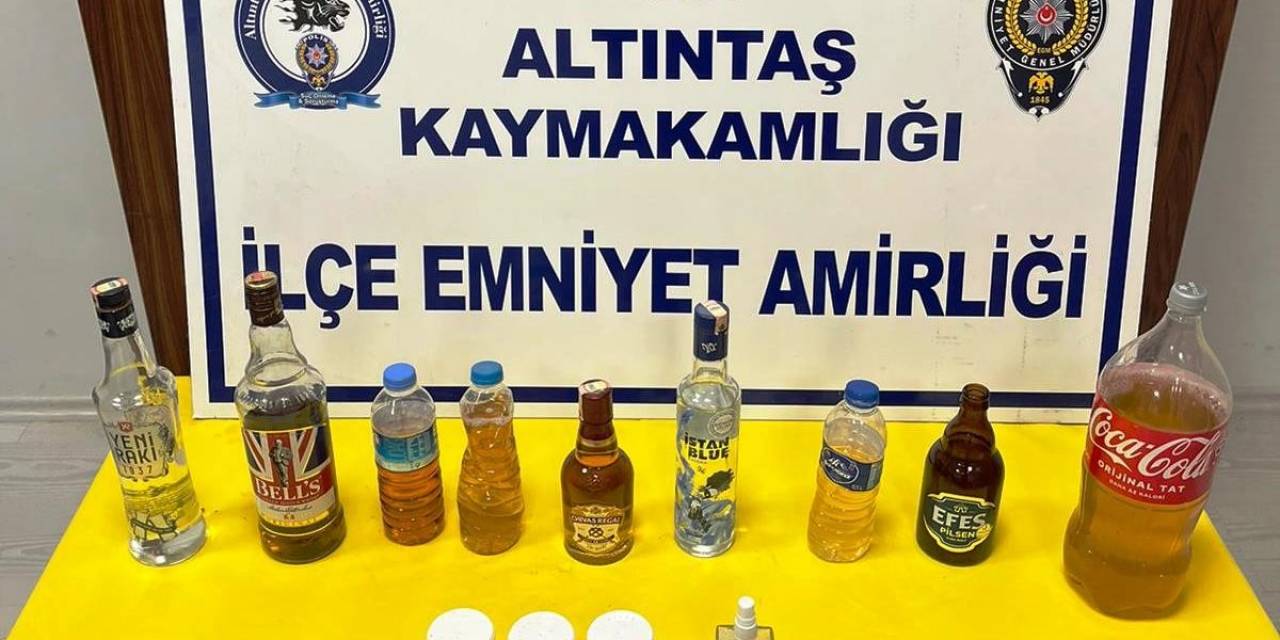 Altıntaş’ta Sahte Alkol Operasyonu