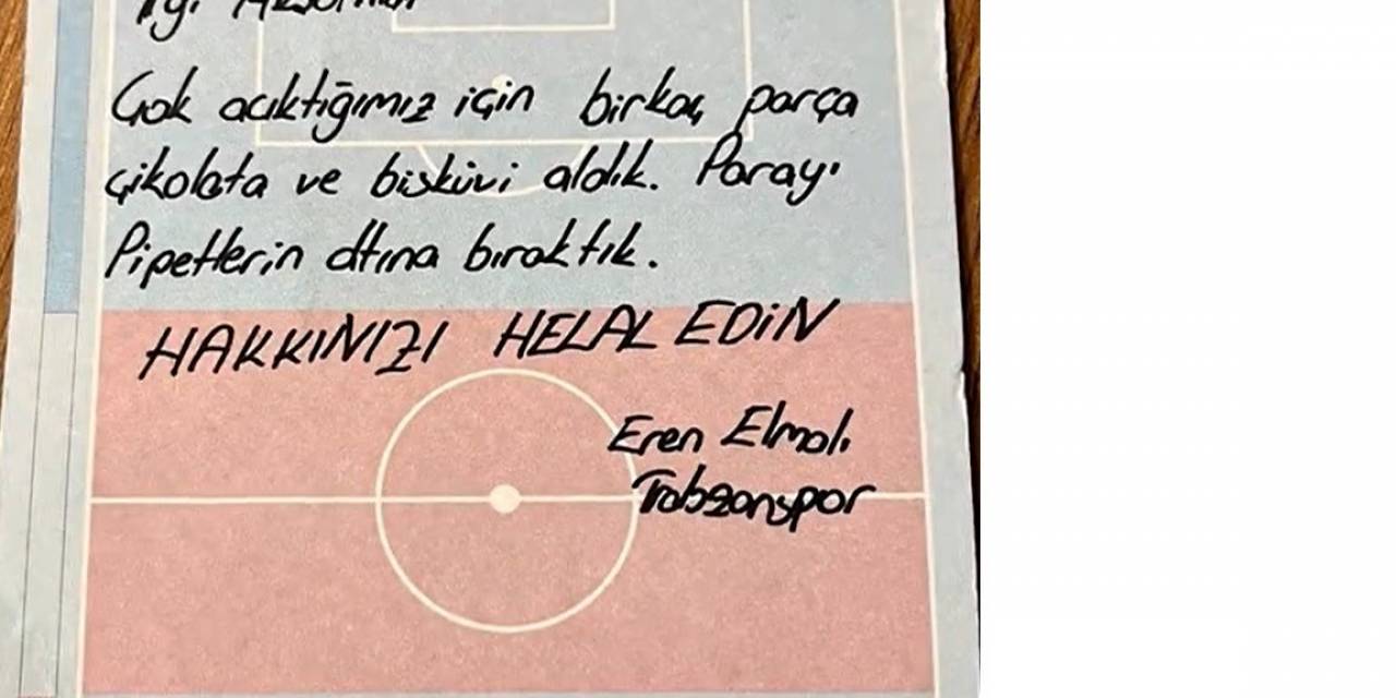 Trabzonsporlu Oyuncular Büfeden Aldıkları Çikolata Ve Bisküvilerin Parasını Not Yazarak Bıraktılar