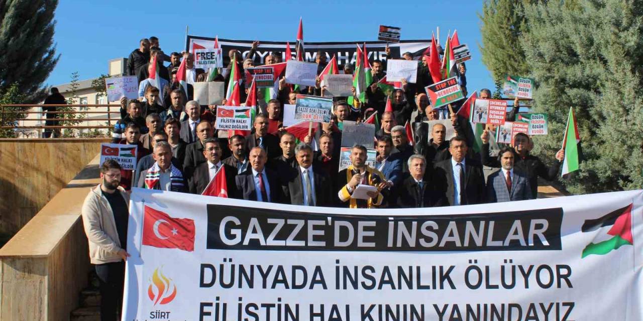Siirt’te Akademisyen Ve Öğrencilerden İsrail’e Tepki, Filistin’e Destek