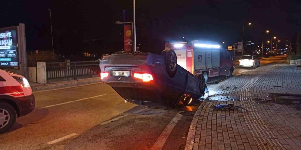 Kontrolden Çıkan Araç Takla Attı: 1 Yaralı