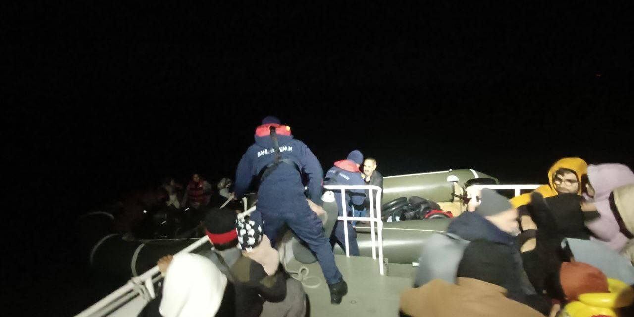 Ayvalık’ta Yunan Unsurlarınca Türk Karasularına İtilen 42 Göçmen Kurtarıldı