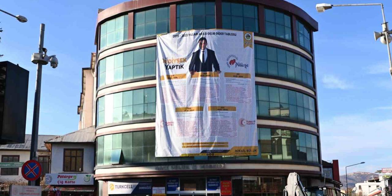 Belediyenin Gider-gelirlerini Dev Afişle Halka Duyurdu