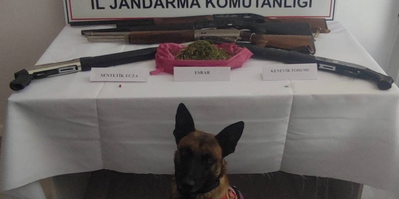 Jandarma Baskın Yaptığı Evde 155 Gram Esrar Ve 2 Ruhsatsız Av Tüfeği Ele Geçirdi