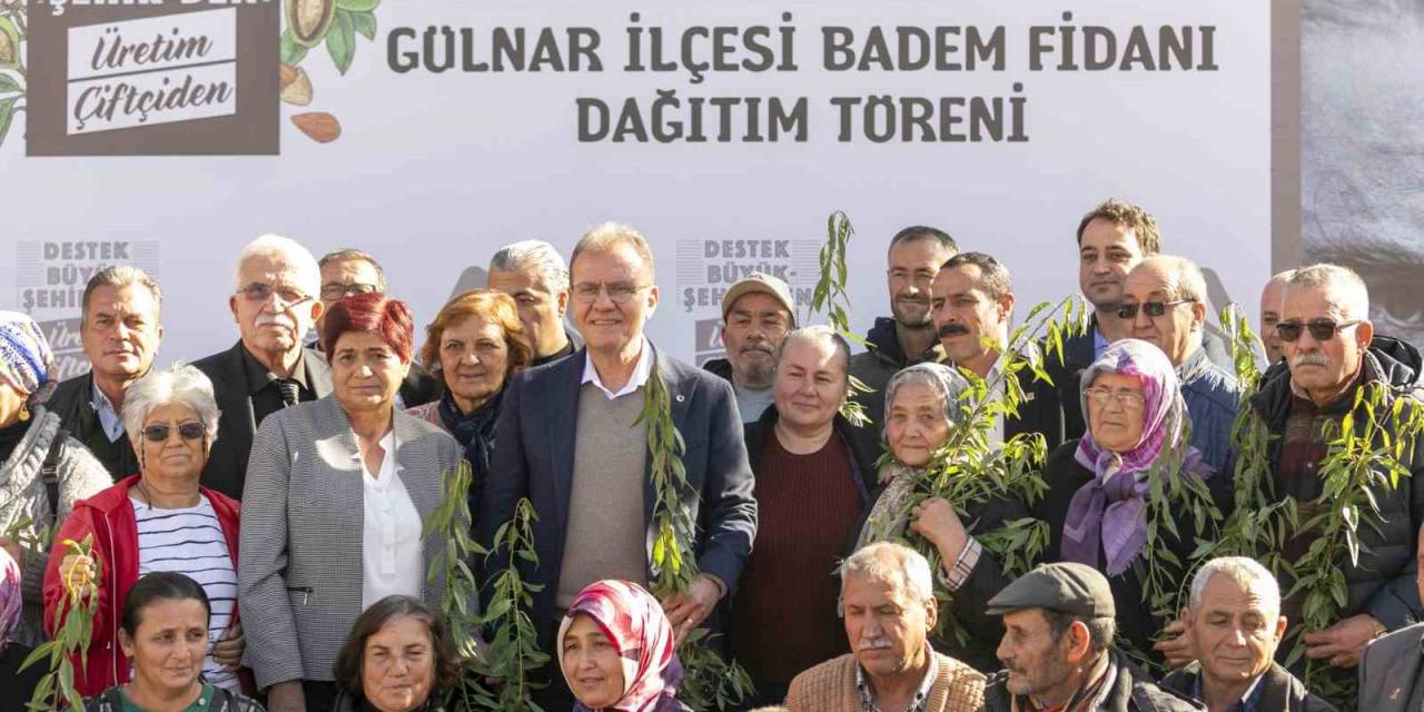 Badem Fidanı Dağıtım Töreni, Gülnarlı Üreticilerin Yüzünü Güldürdü