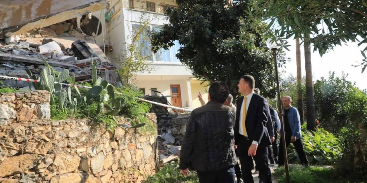Alanya’da Yıkılan Binada İnceleme