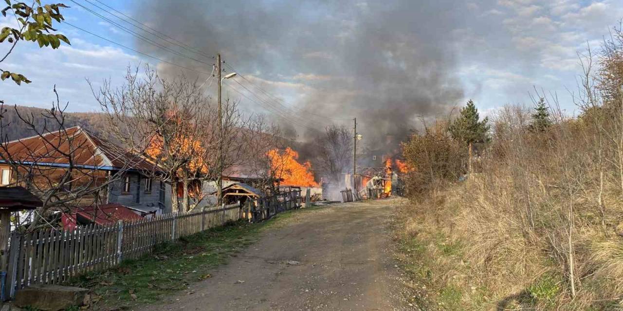 Sinop’ta Çıkan Yangında 1 Ev, 1 Ahır Ve 1 Ambar Kül Oldu
