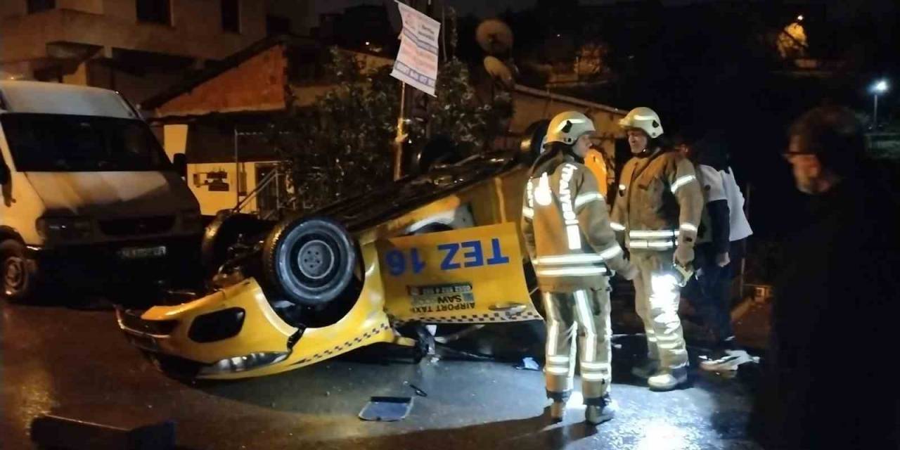 Maltepe’de Kontrolden Çıkan Araç Takla Attı: 1 Yaralı