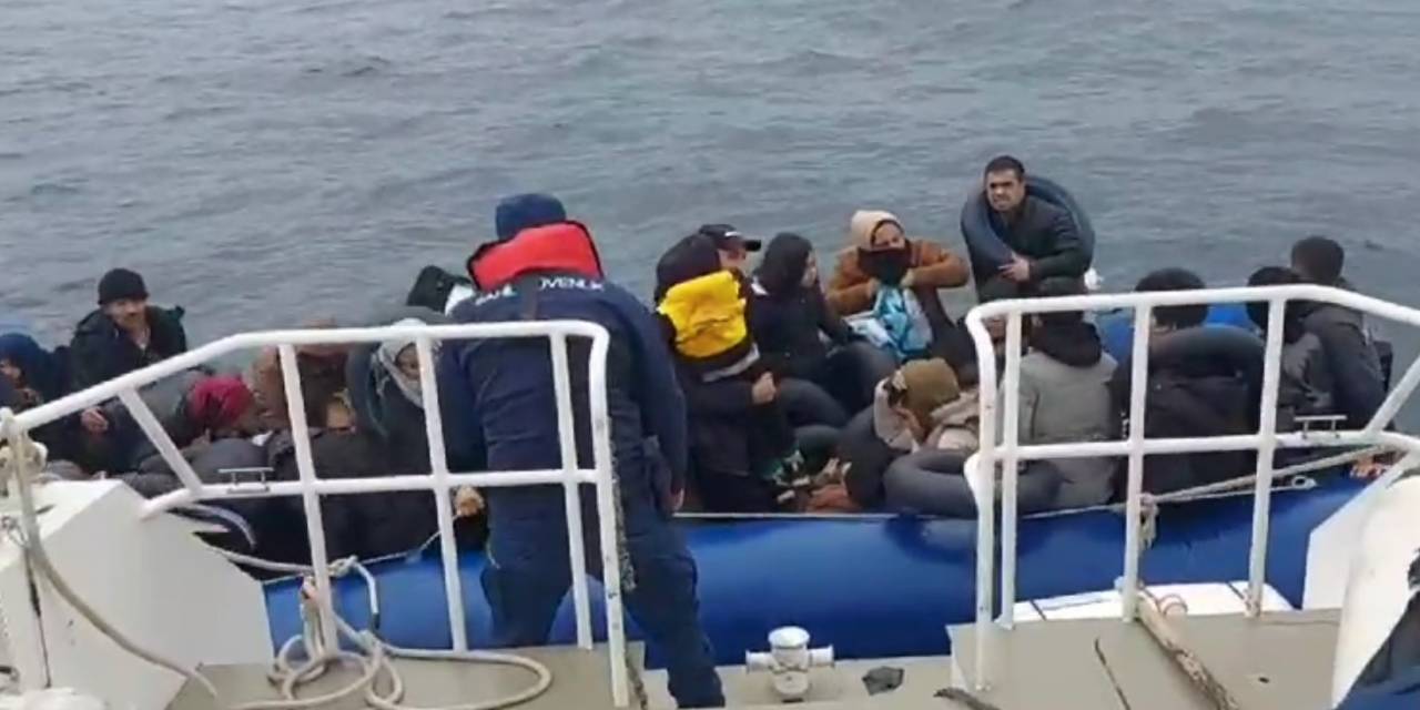 Ayvalık Açıklarında 91 Düzensiz Göçmen Yakalandı Geri İtilen 38 Düzensiz Göçmen İse Kurtarıldı