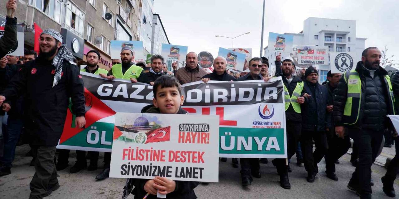 Erzurum’da Yürekler Gazze İçin Bir Oldu