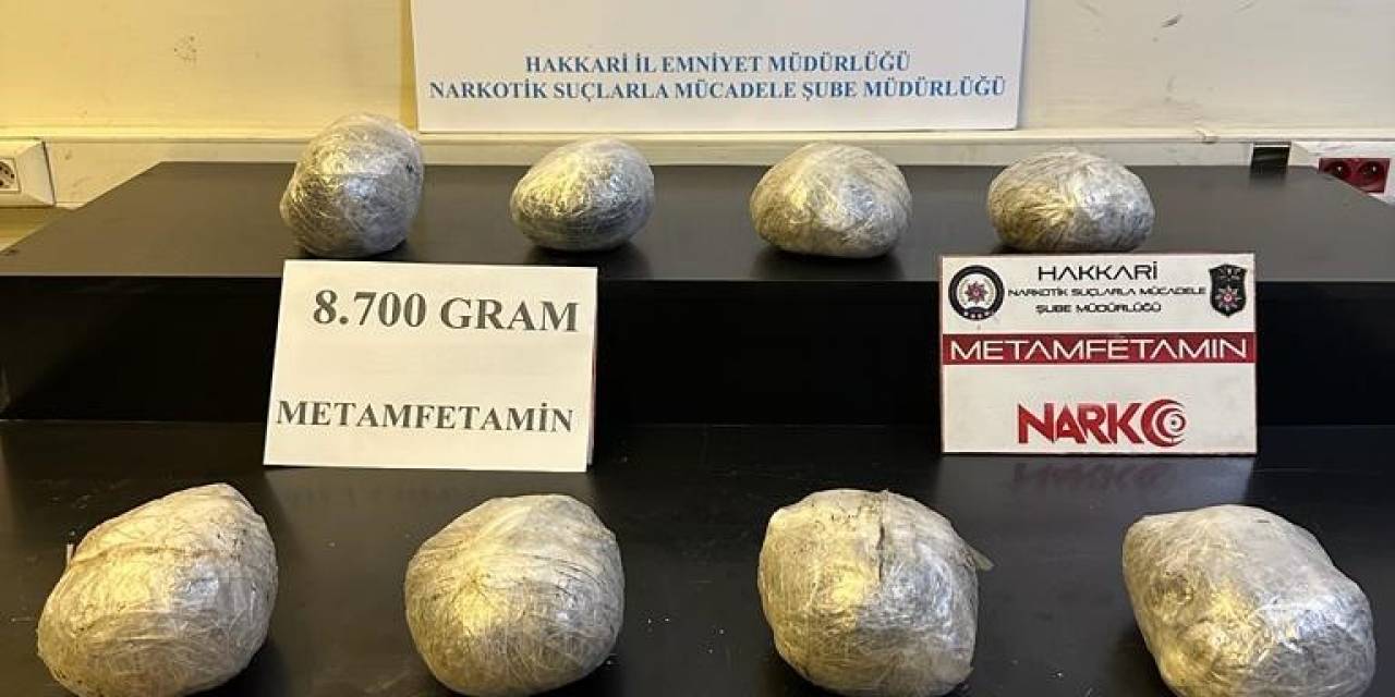 Yüksekova’da 8 Kilo 700 Gram Metamfetamin Ele Geçirildi