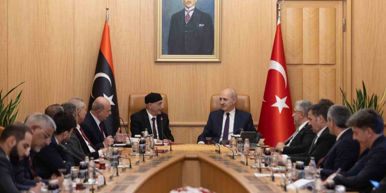 Tbmm Başkanı Kurtulmuş, Libya Temsilciler Meclisi Başkanı Salih İle Görüştü