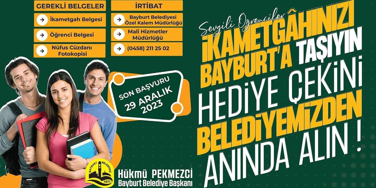 Bayburt Belediyesinden Öğrencilere Yönelik İkametgah Kampanyası