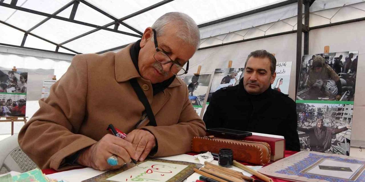 Vanlı Hattat Bu Kez Filistin İçin Yazdı