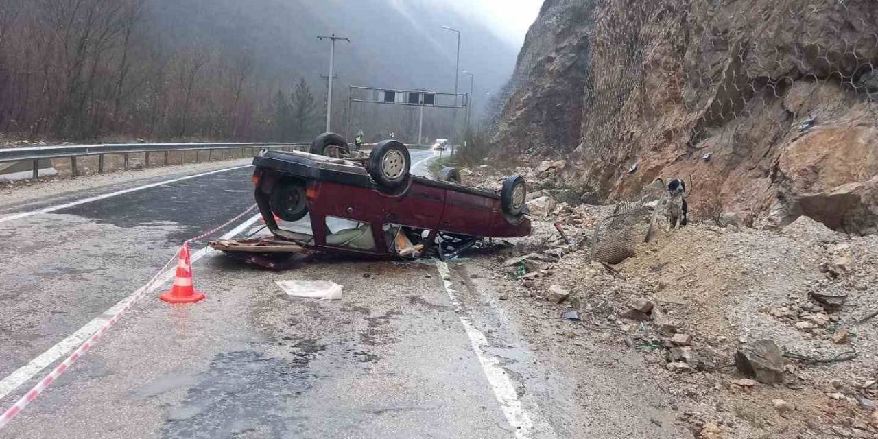 Kontrolden Çıkan Otomobil Takla Attı: 1 Yaralı