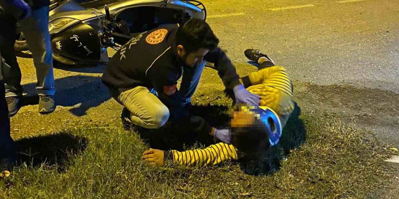 Alkollü Motosiklet Sürücü Hastanelik Oldu