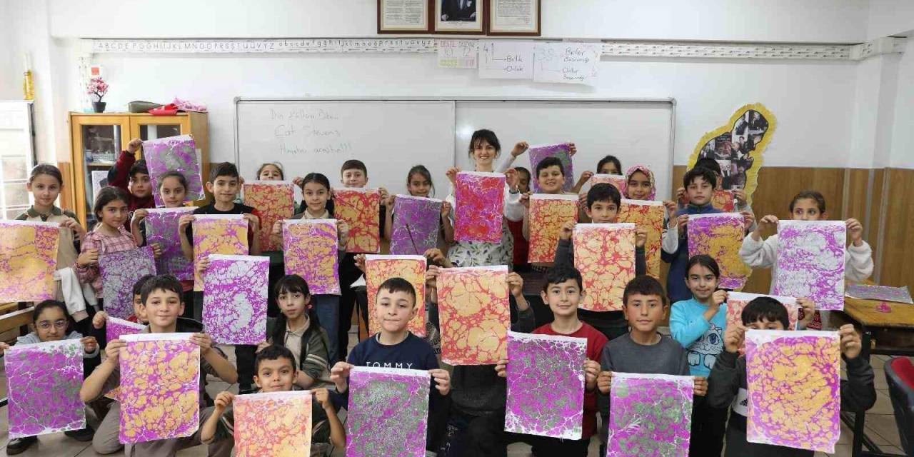 Büyükşehir Kaymek’ten Minikler İçin Okullarında ‘Ebru’ Etkinliği