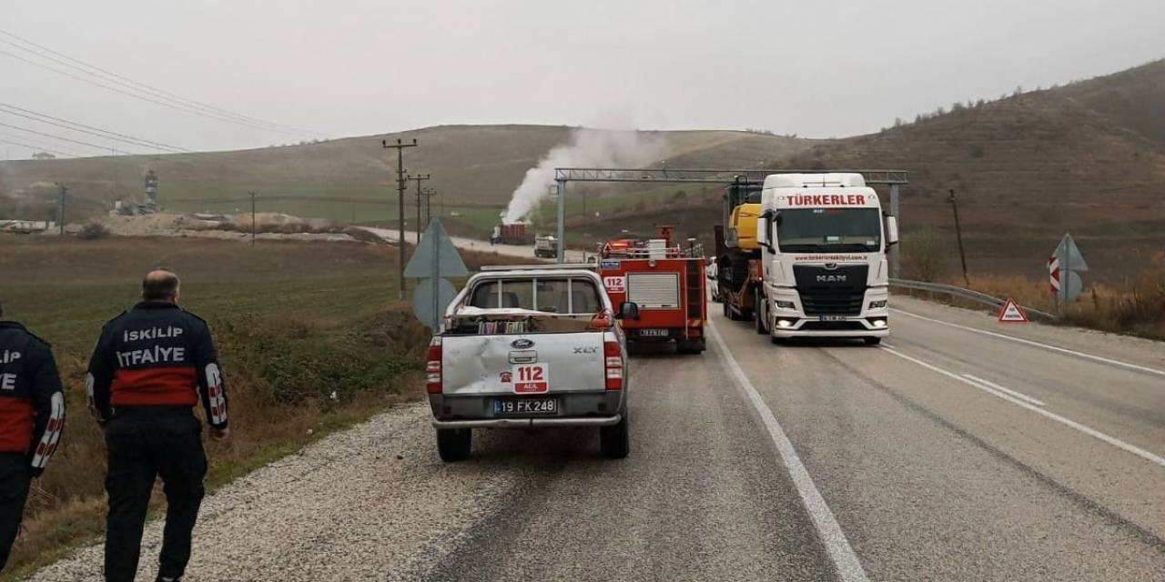 Oksijen Tüpü Yüklü Kamyonda Panik Anları