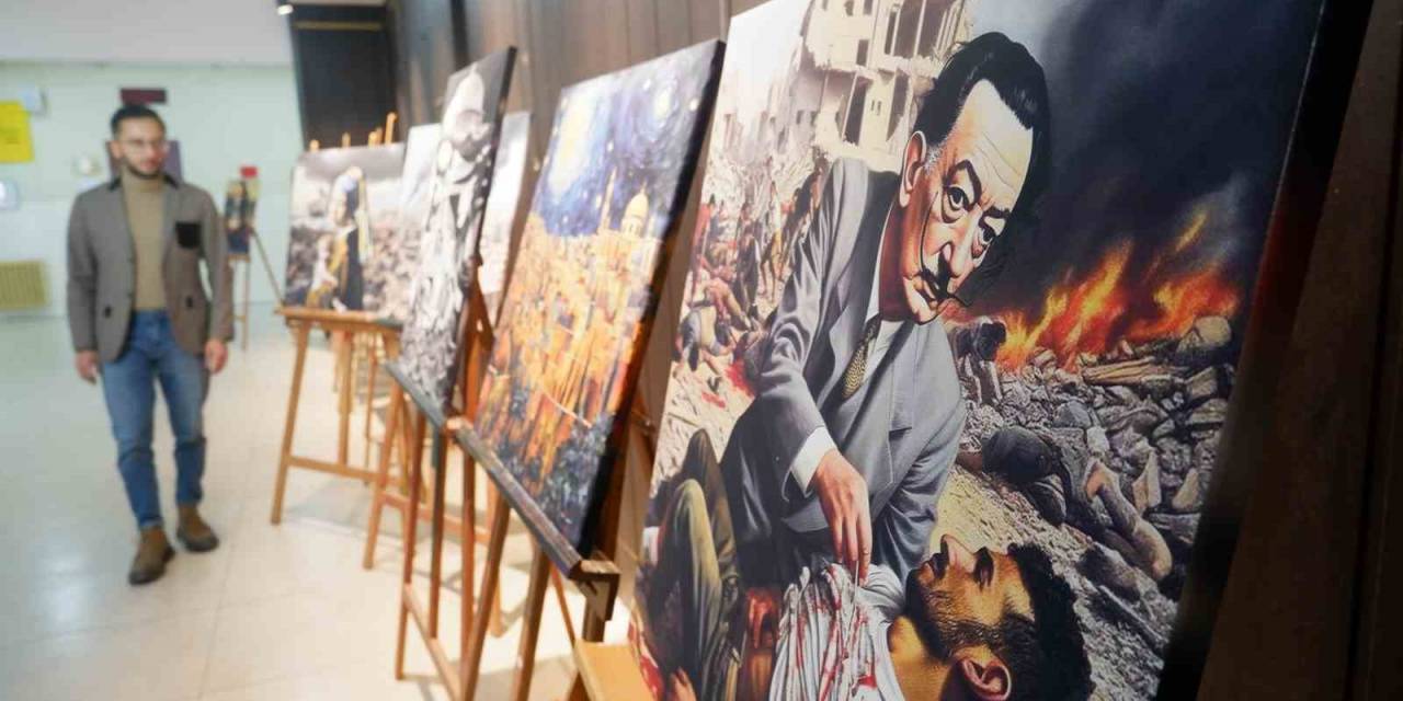 Gazze’deki Dramı Tuvale Yansıttı