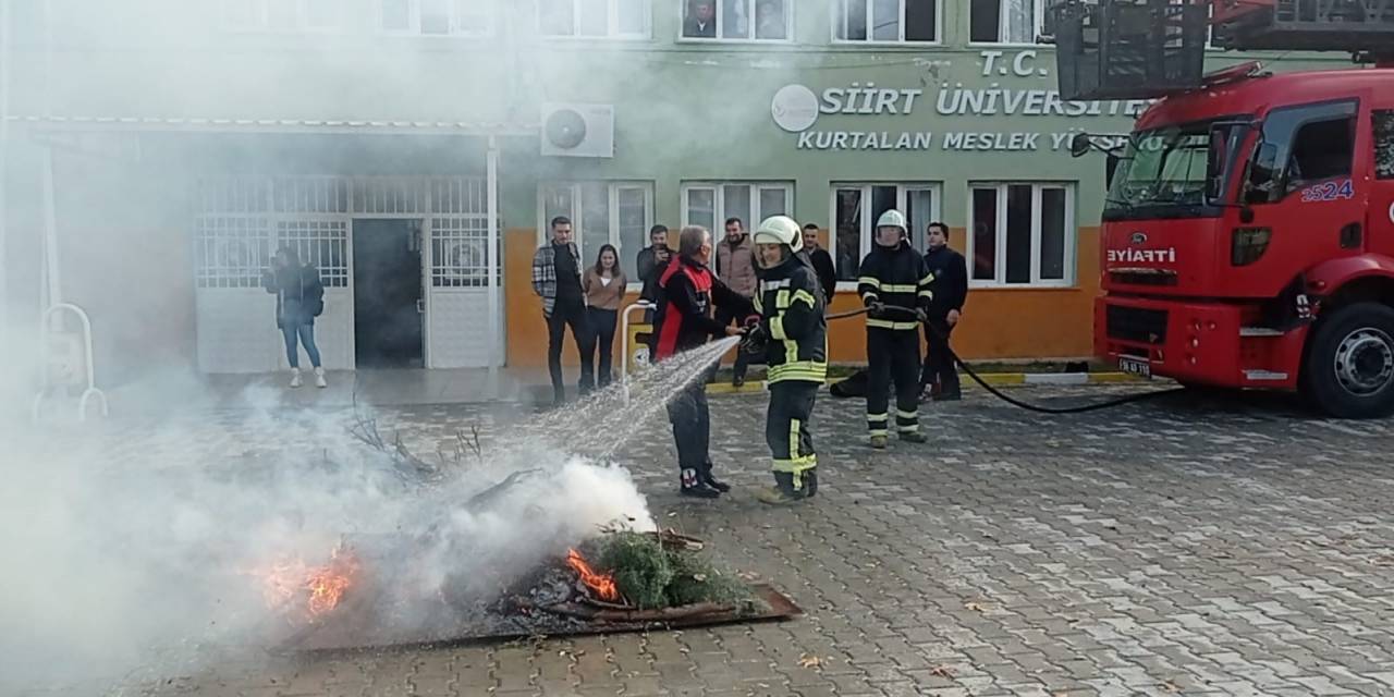 İtfaiyeden, Kurtalan Myo’da Gerçeği Aratmayan Tatbikat