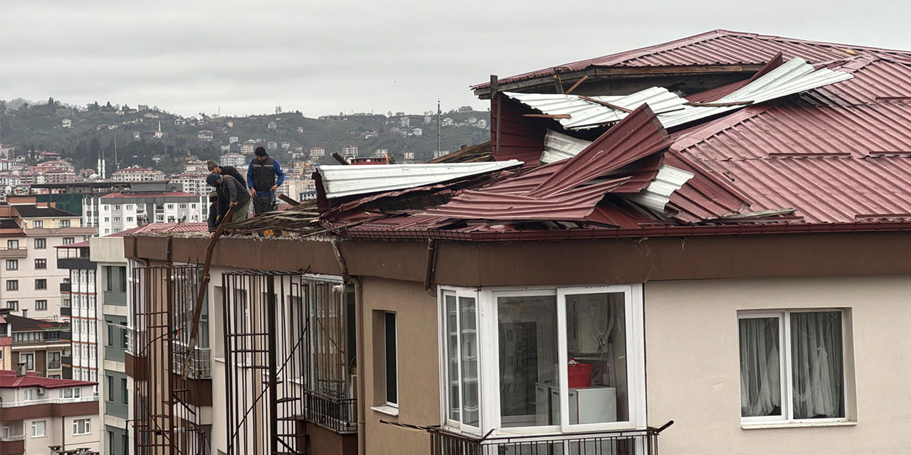 Rize'de şiddetli rüzgarın ardından temizlik ve hasar tespit çalışmaları başlatıldı