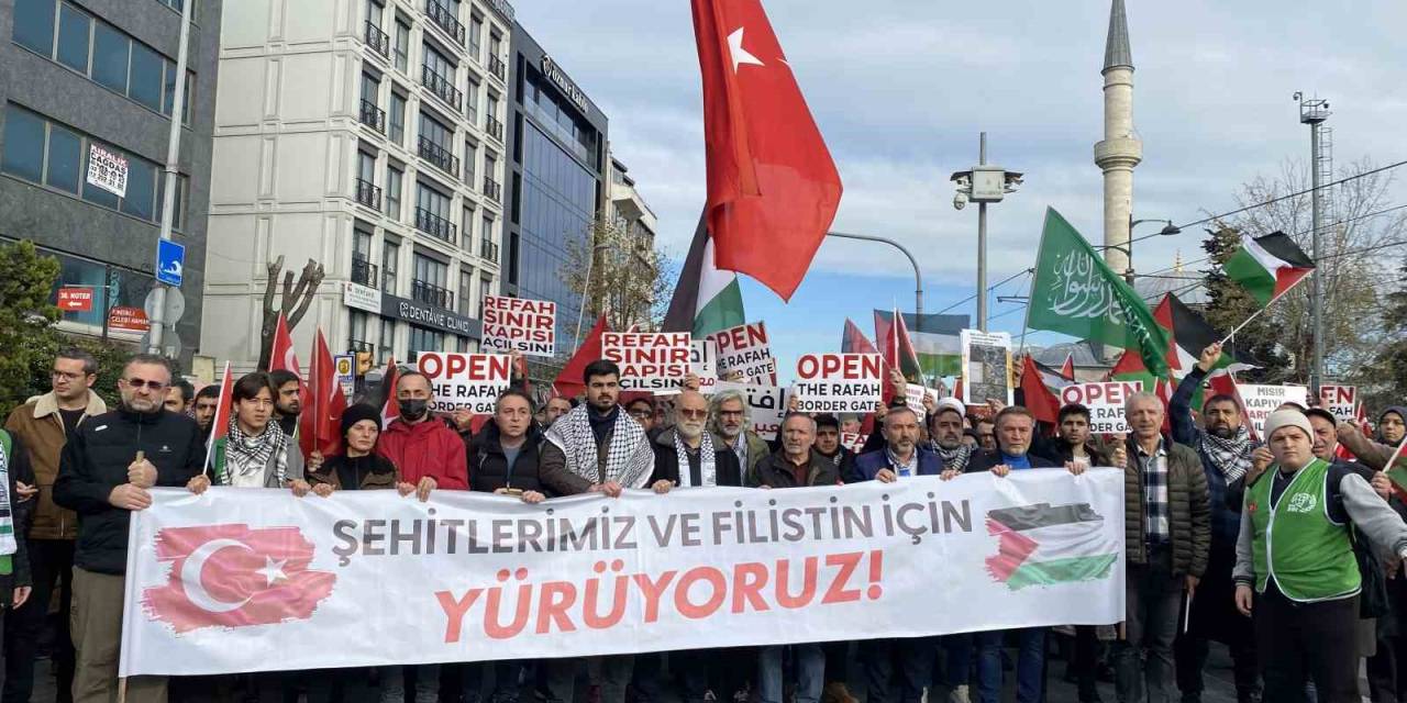 Binlerce Kişi Kabataş’tan Eminönü’ne Filistin Ve Şehitler İçin Yürüdü