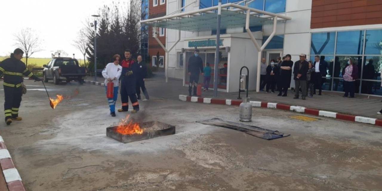 Babaeski Devlet Hastanesi’nde Yangın Tatbikatı