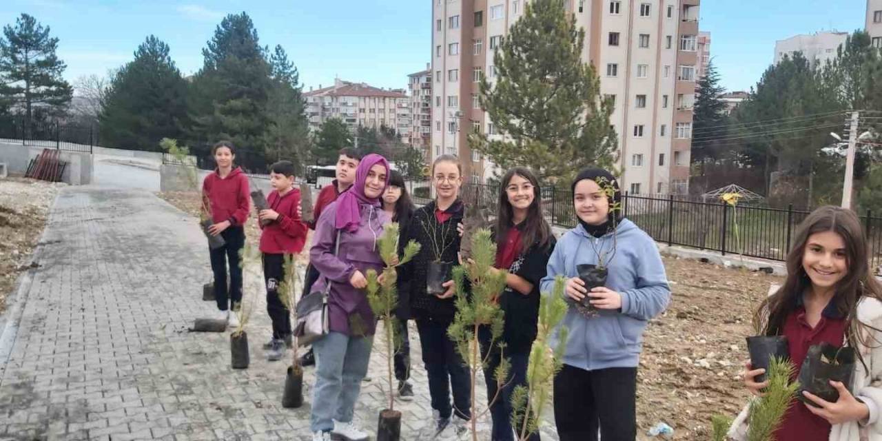 Kütahya’da Atakent İlk Ve Ortaokulu Bahçesine Fidan Dikimi