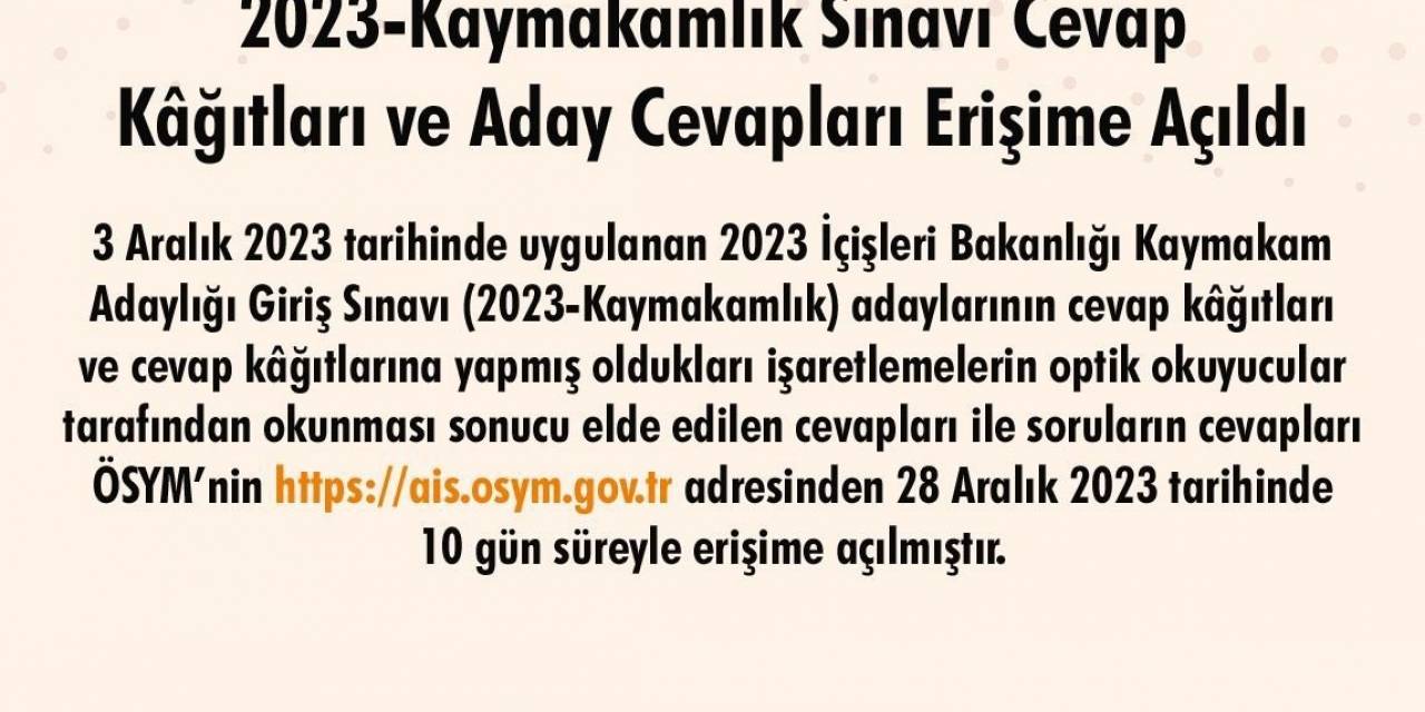 Kaymakamlık Sınavı Sonuçları Açıklandı